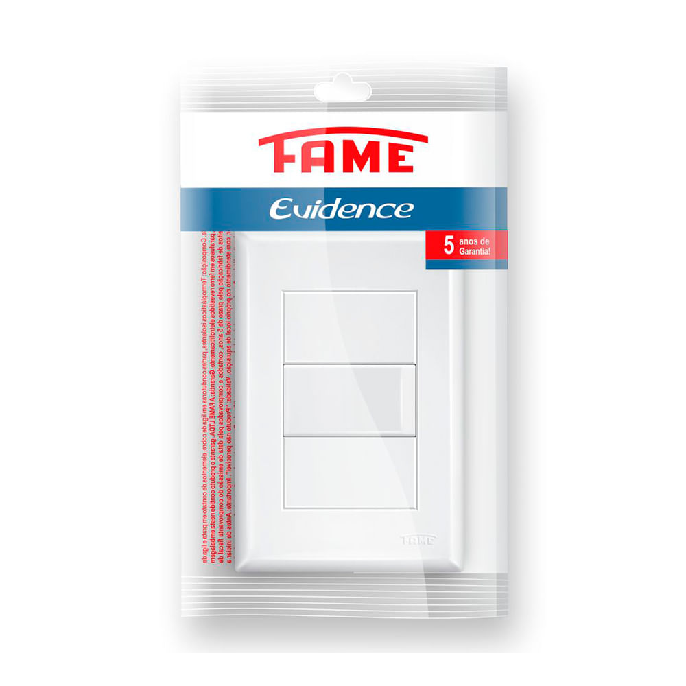 Encontraproduto.com.br - Conjunto Interruptor Evidence 1 Módulo Simples Branco Fame