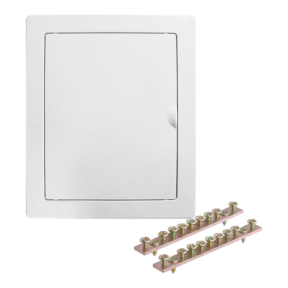 Encontraproduto.com.br - Quadro Distribuição Fame com Barramento 12/16 Disjuntores Branco (MP)
