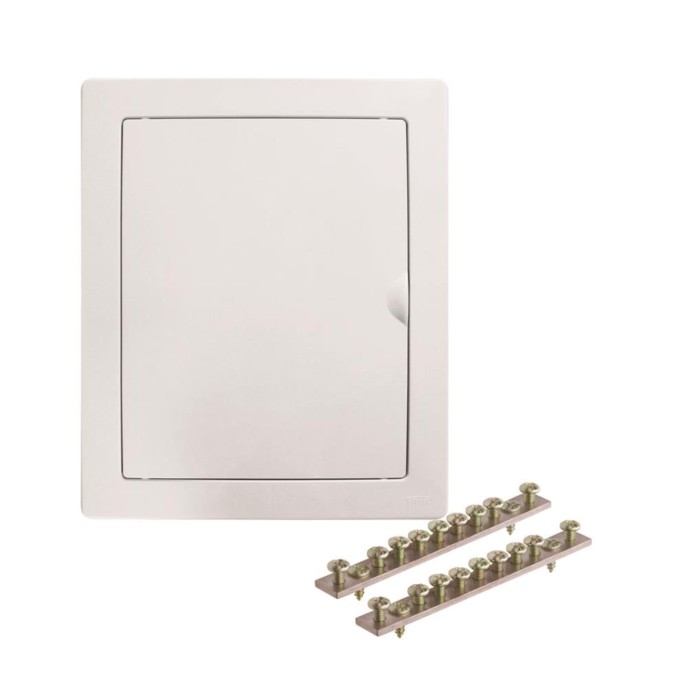 Encontraproduto.com.br - Quadro Distribuição Fame com Barramento 12/16 Disjuntores Branco (MP)