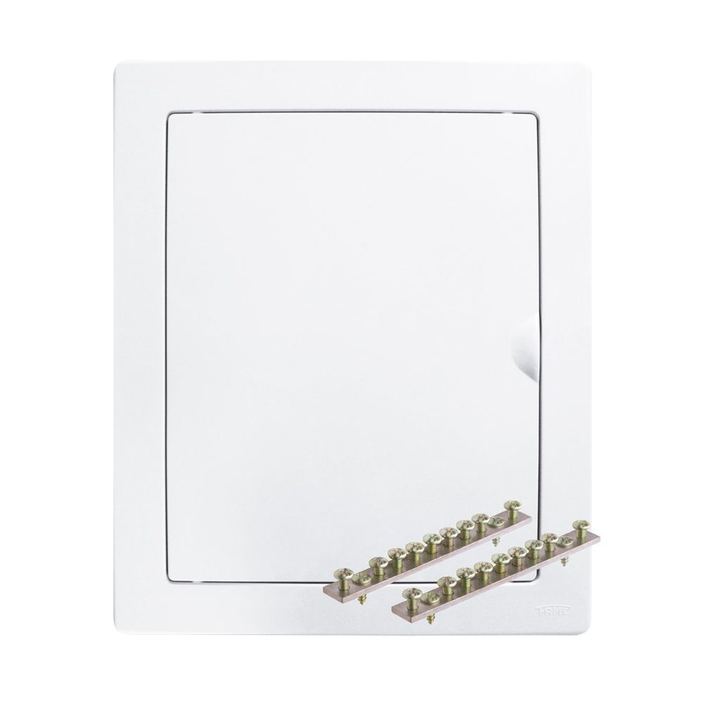 Encontraproduto.com.br - Quadro Distribuição Fame com Barramento 12/16 Disjuntores Branco (MP)