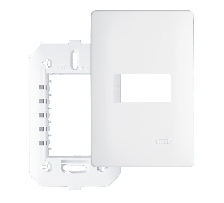 Encontraproduto.com.br - Placa com Suporte Fame Habitat 4x2 para Módulo Horizontal Branco
