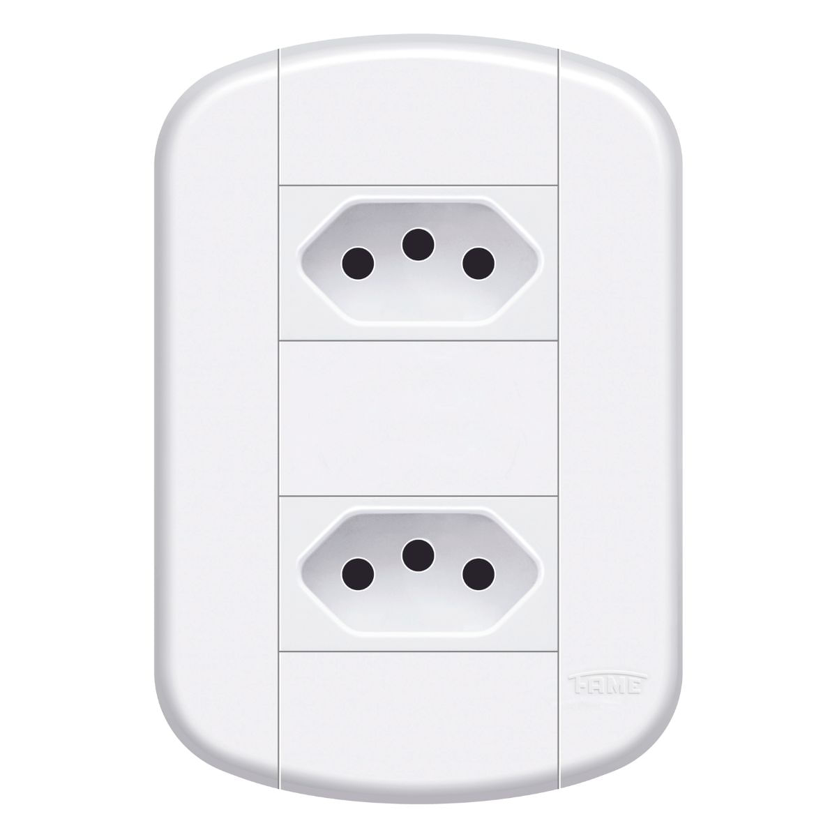 Encontraproduto.com.br - Tomada Fame Padrao Dupla 2P+T 20A Distanciada Blanc Mais
