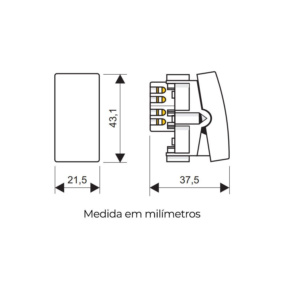 Encontraproduto.com.br - Módulo Interruptor Paralelo Fame Habitat Black 16A Preto