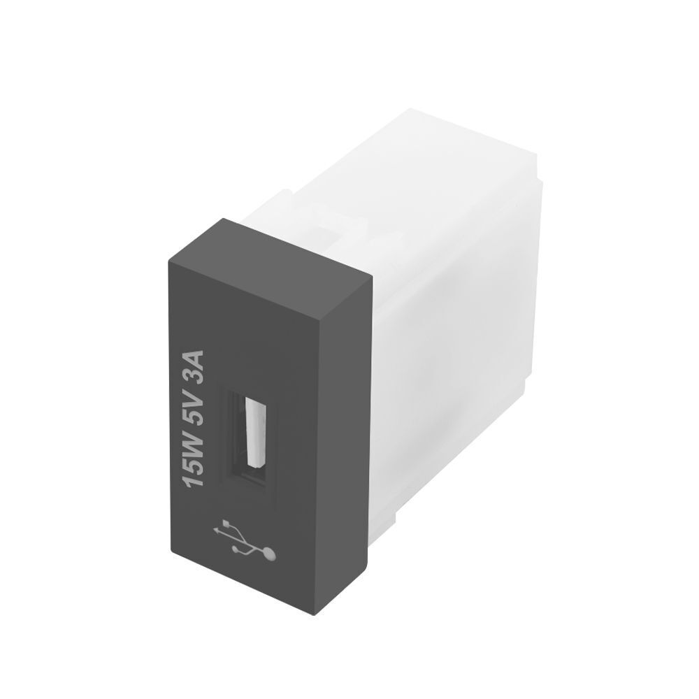 Encontraproduto.com.br - Módulo Tomada USB Fame Habitat Black 15W Preto