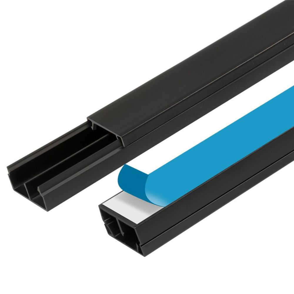 Canaleta Com Adesivo 10x20mm 2m Black Fame