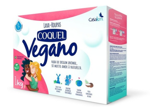 Encontraproduto.com.br - Lava Roupas em Pó Coquel 800g Vegano - Casa KM