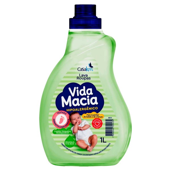 Encontraproduto.com.br - Conjunto Lava-roupas Líquido Vida Macia Glicerina & Erva Doce 1 Litro + Amaciante 1 Litro