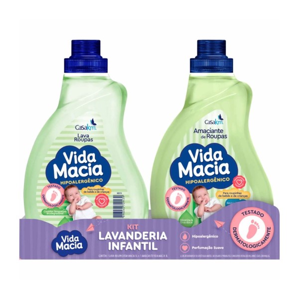 Encontraproduto.com.br - Conjunto Lava-roupas Líquido Vida Macia Glicerina & Erva Doce 1 Litro + Amaciante 1 Litro
