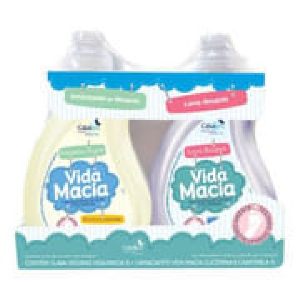 Encontraproduto.com.br - Conjunto Lava-roupas Líquido Vida Macia Glicerina & Erva Doce 1 Litro + Amaciante 1 Litro