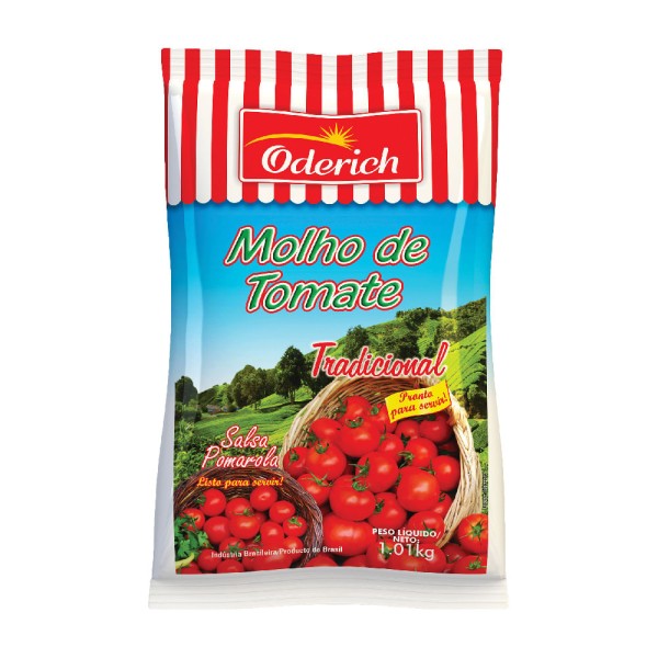 Encontraproduto.com.br - Molho de Tomate Oderich Tradicional Pouch com 1,01kg