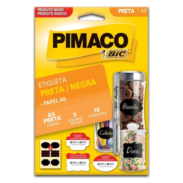 Encontraproduto.com.br - Etiqueta A5 Preta 935255 Pimaco