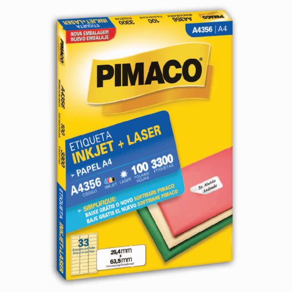 Encontraproduto.com.br - ETIQUETA INKJET / LASER R. A4356 (25,4X63,5MM)
