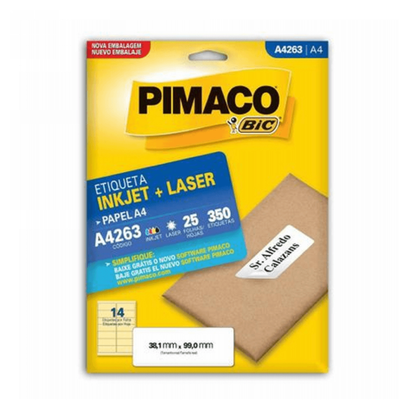 Encontraproduto.com.br - ETIQUETA INKJET / LASER R. A4263 (38,1X99MM)