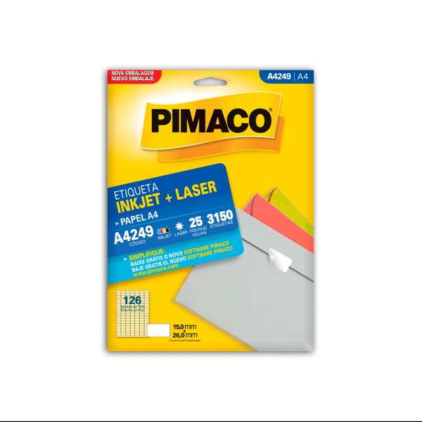 Encontraproduto.com.br - ETIQUETA INKJET / LASER R. A4249 (15X26MM)
