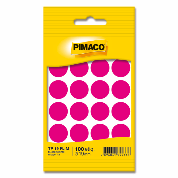Encontraproduto.com.br - Etiqueta Colorida Tp19 Magenta 100 Un - Pimaco