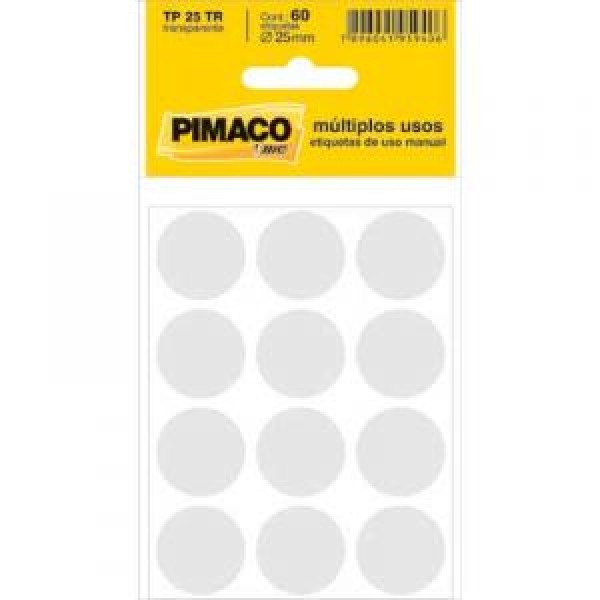 Encontraproduto.com.br - ETIQUETA TRANSPARENTE TP-25  25MM DIAMETRO