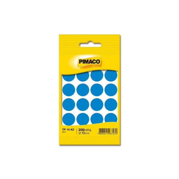 Encontraproduto.com.br - Etiqueta Colorida Tp19 Azul 200 Un - Pimaco