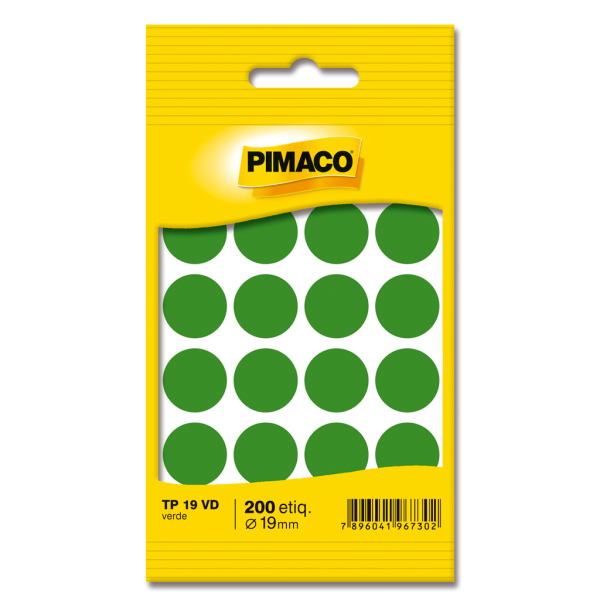 Encontraproduto.com.br - Etiqueta Colorida Tp19 Verde 200 Un - Pimaco