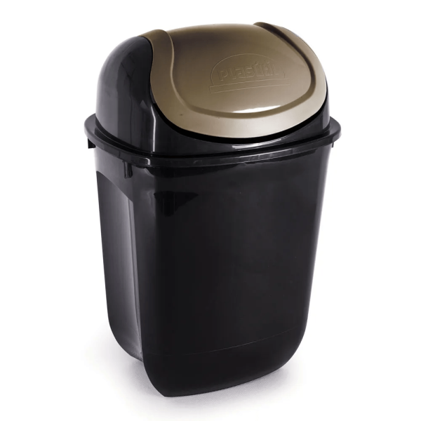Encontraproduto.com.br - Lixeira Plasútil Ecoblack Gira Top 40litros