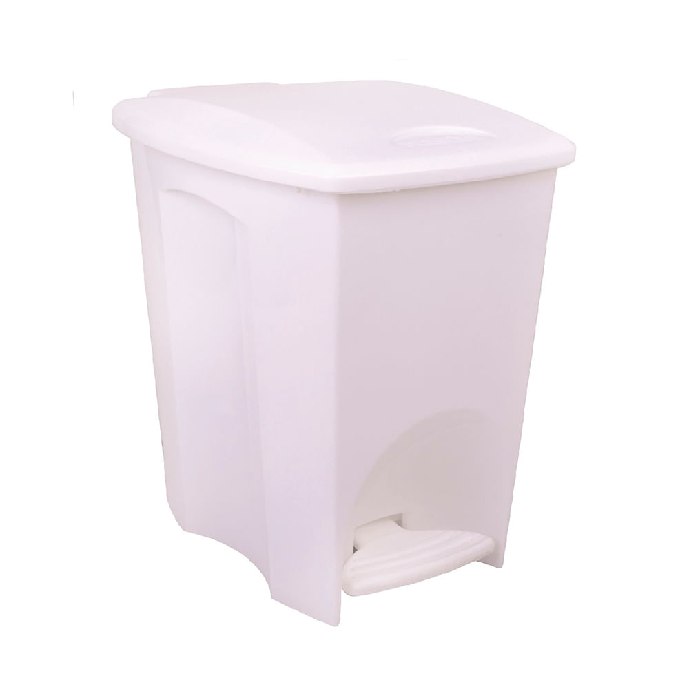 Encontraproduto.com.br - Lixeira Plástica Prática com Pedal 7L Branca - 2413 - Plasutil
