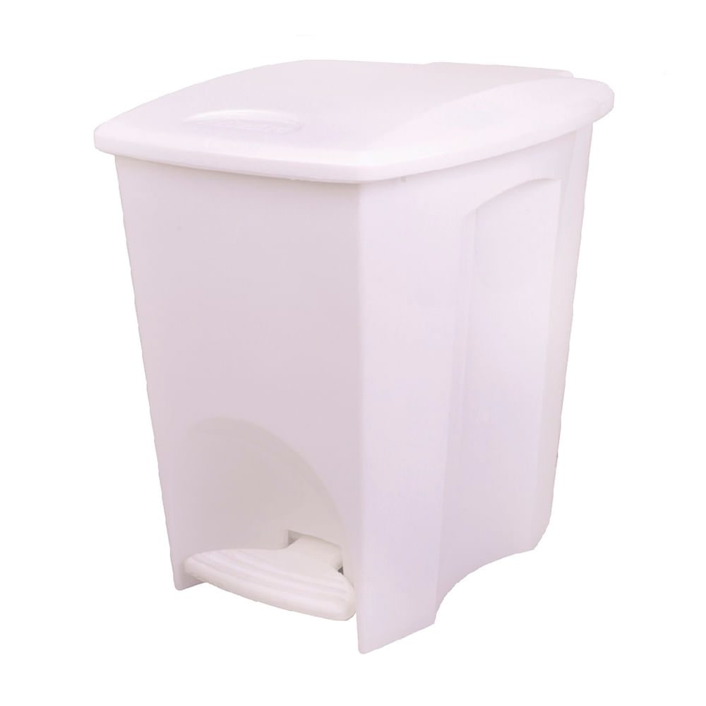 Lixeira Plástica Prática com Pedal 7L Branca - 2413 - Plasutil
