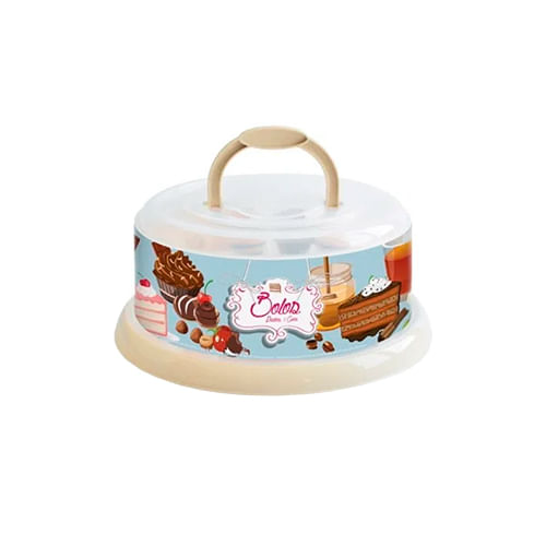 Encontraproduto.com.br - Boleira Plasútil Café da Manhã com Alça e Rosca - PLASÚTIL