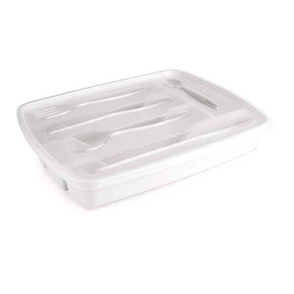Encontraproduto.com.br - Porta Talheres Plasutil Com Tampa Ludico 5 Divisórias