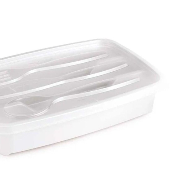 Encontraproduto.com.br - Porta Talher Plástico com Tampa 1,3L - 4891 - Plasutil