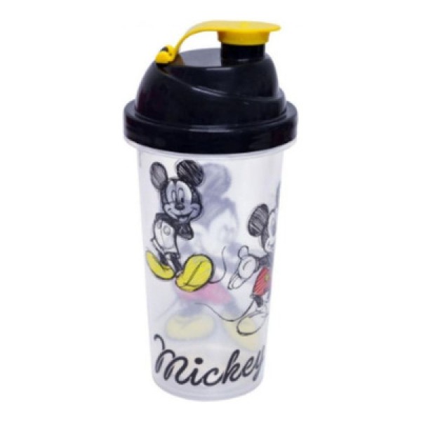 Encontraproduto.com.br - Shakeira Plástica com Tampa Rosca e Misturador 580Ml Mickey - 6902 - Plasutil
