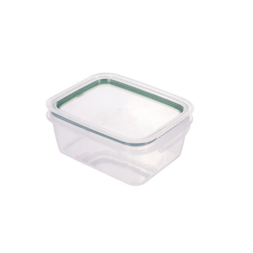 Encontraproduto.com.br - Pote Plástico Retangular Hermético Trava Mais 910Ml Cinza - 7827 - Plasutil