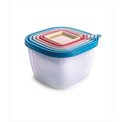 Encontraproduto.com.br - Conjunto com 5 Potes Conect Redondo Plasútil - Sortido