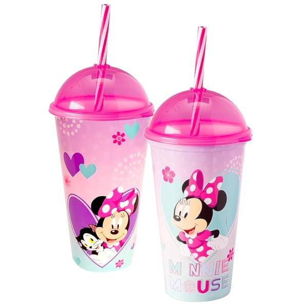 Encontraproduto.com.br - Copo Shake Minnie Com Tampa E Canudo 500 Ml Plasútil