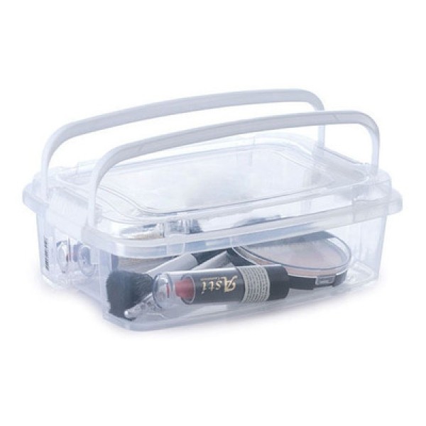 Encontraproduto.com.br - Caixa Organizadora Plasútil Grand Box 850ml, com Travas Laterais e Alças, Transparente - 8410