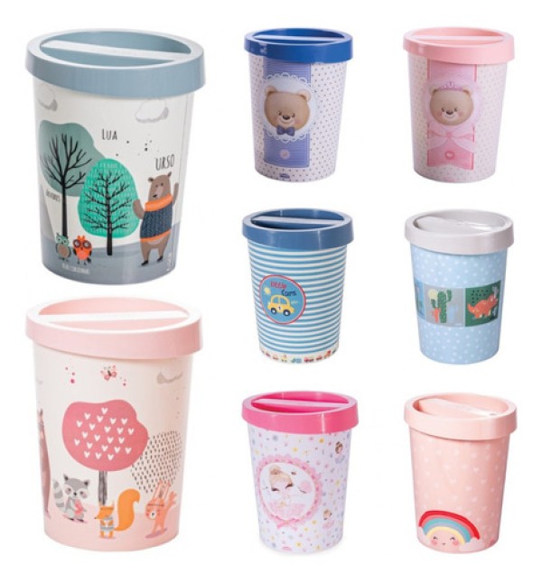 Lixeira Plástico Urso Baby 5,5L - Plasutil