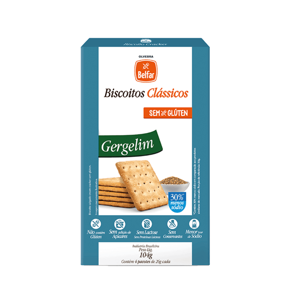 Encontraproduto.com.br - Biscoito Cracker Belfar Sem Glúten Gergelim 104g