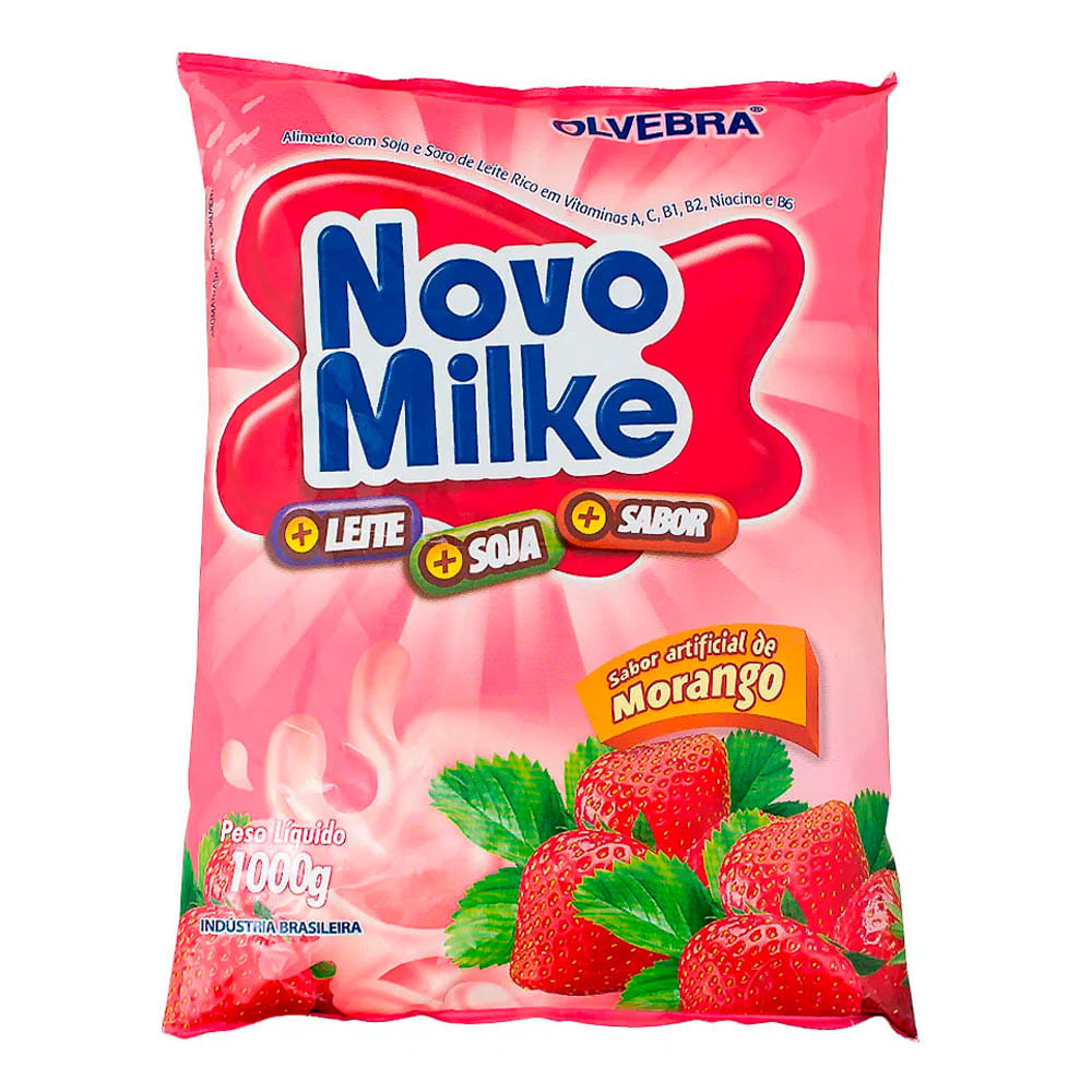 Novomilke Sabor Morango Pacote com 1Kg