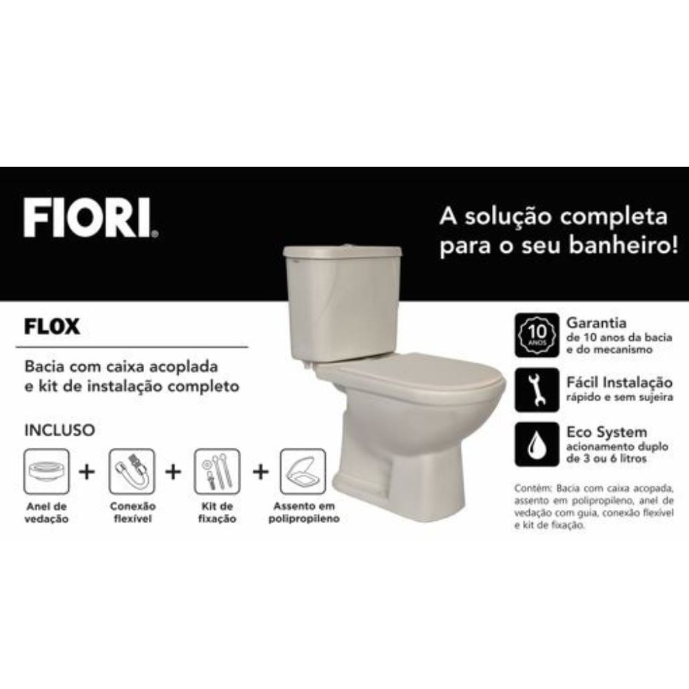 Encontraproduto.com.br - Combo Flox Bacia Com Caixa Acoplada 55Kt44 Branco Fiori