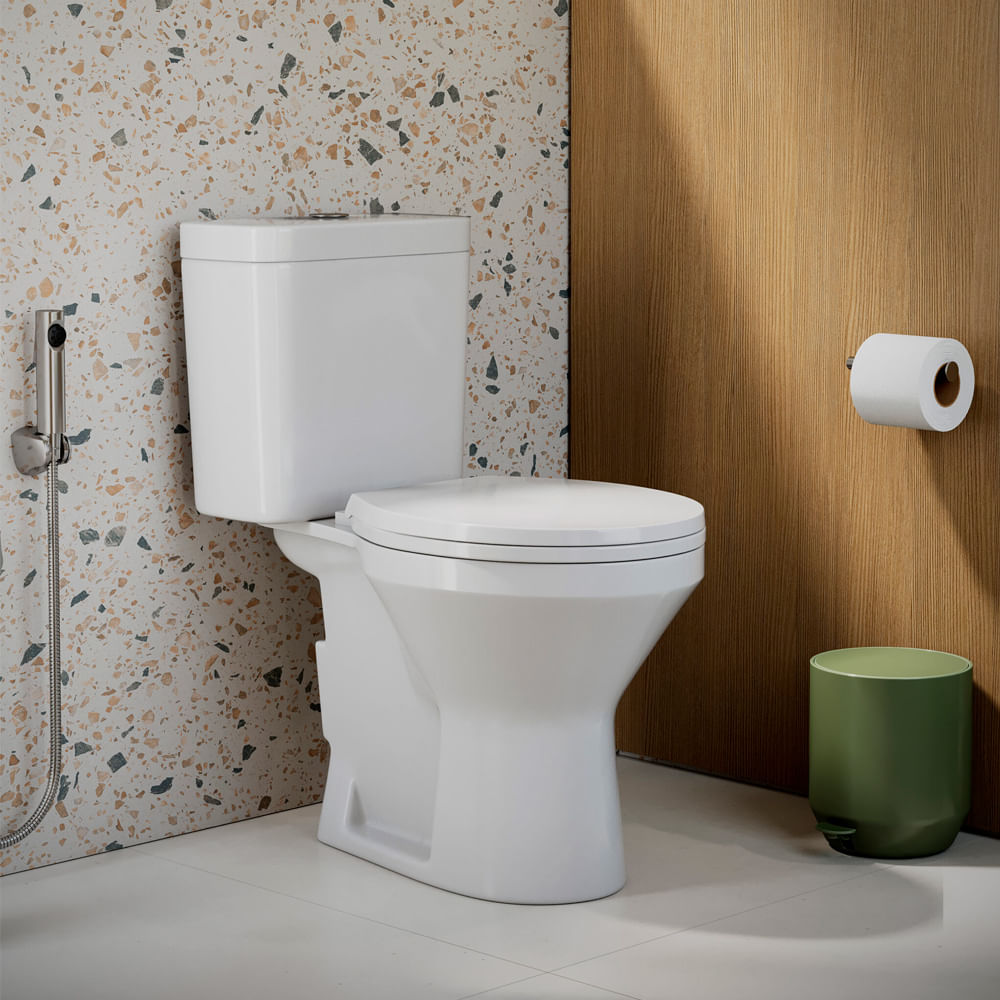 Encontraproduto.com.br - Kit Bacia Com Caixa Acoplada Ignis Branco Fiori