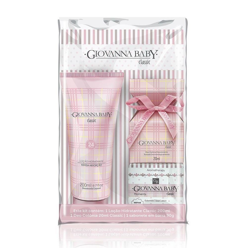 Kit Giovanna Baby Classic Hidratante 200ml + Colônia 20ml + Sabonete 90g