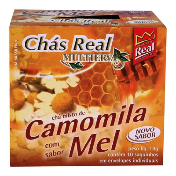 Chás Real de Camomila e Mel Com 14g