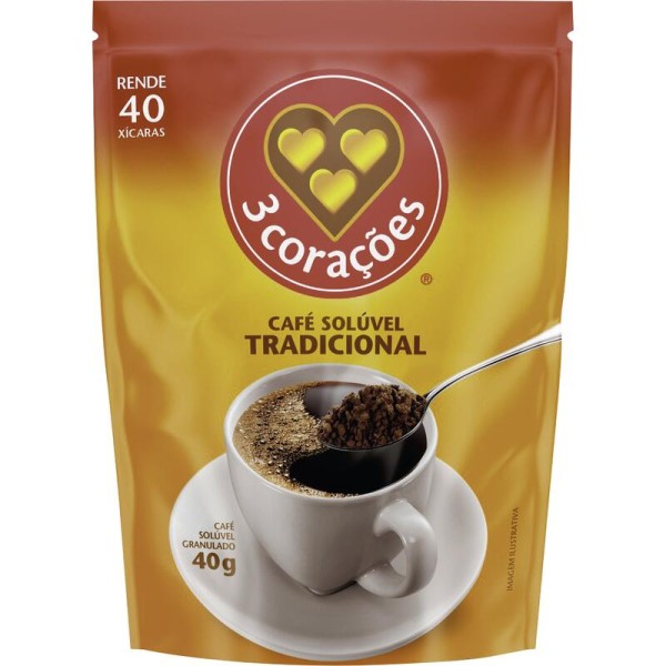 Encontraproduto.com.br - Café Solúvel 3 Corações Sachê com 40g