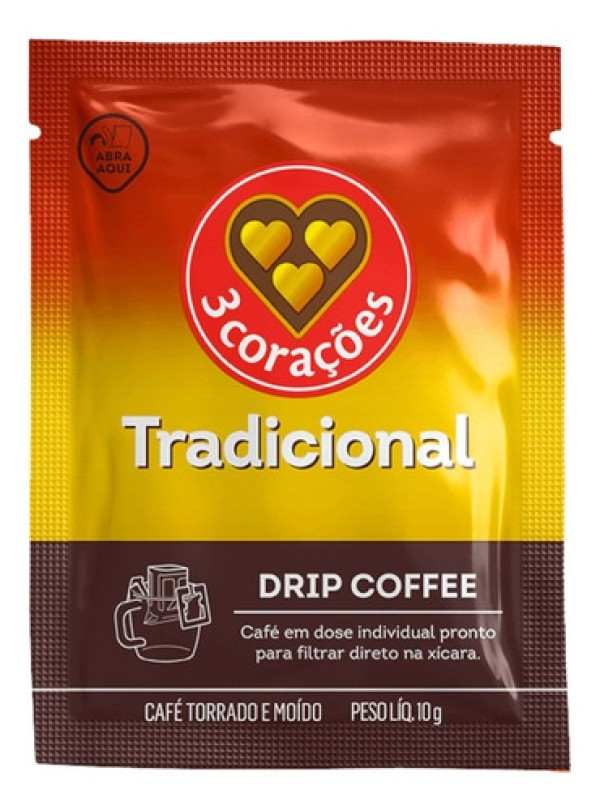 Café Tradicional 3 Corações Sachê 100g