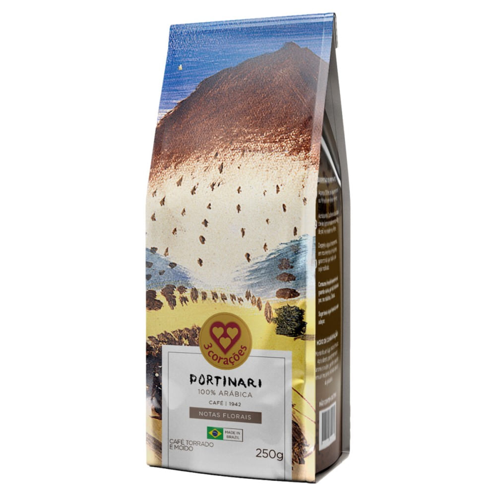 Encontraproduto.com.br - Café de Pó 3 Corações Portinari Notas Florais Pacote 250g
