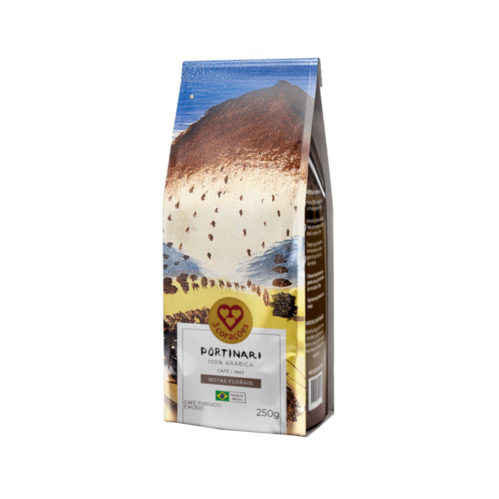 Encontraproduto.com.br - Café de Pó 3 Corações Portinari Notas Florais Pacote 250g