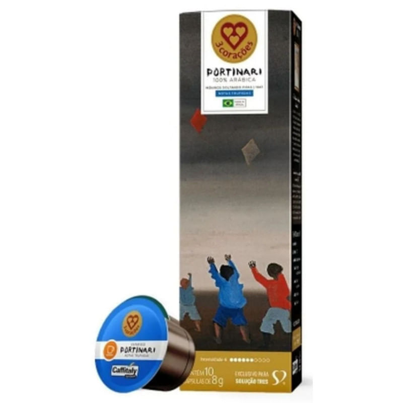 Encontraproduto.com.br - Capsulas Café 3 Corações Espresso Portinari Obra Meninos Soltando Pipa com 10 unidades