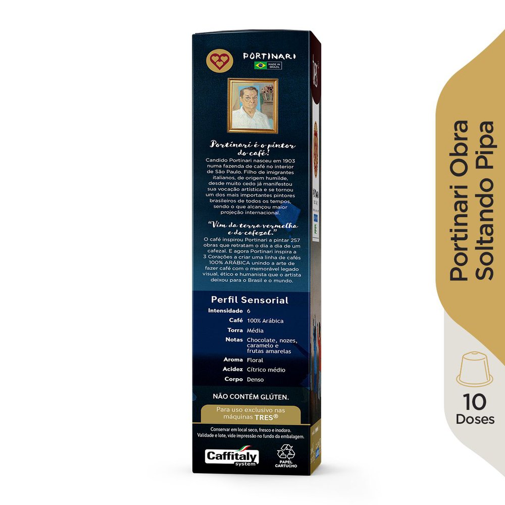 Encontraproduto.com.br - Capsulas Café 3 Corações Espresso Portinari Obra Meninos Soltando Pipa com 10 unidades
