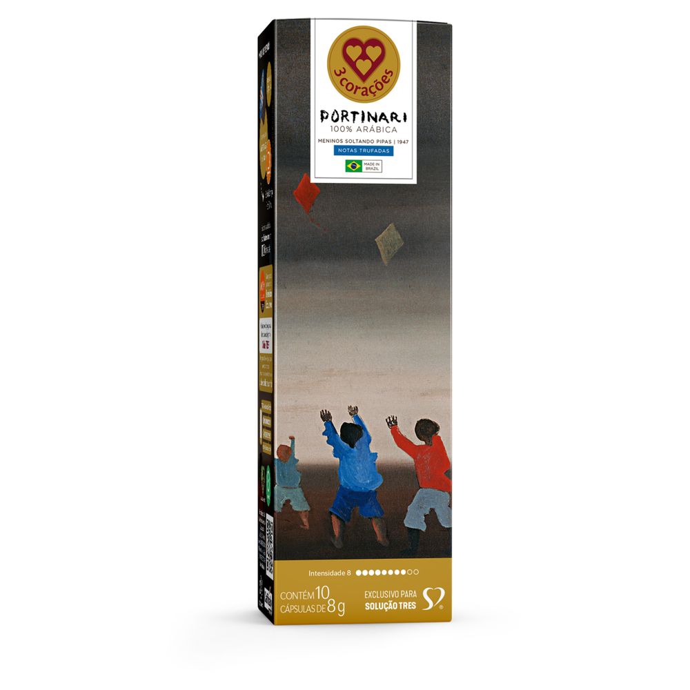 Encontraproduto.com.br - Capsulas Café 3 Corações Espresso Portinari Obra Meninos Soltando Pipa com 10 unidades