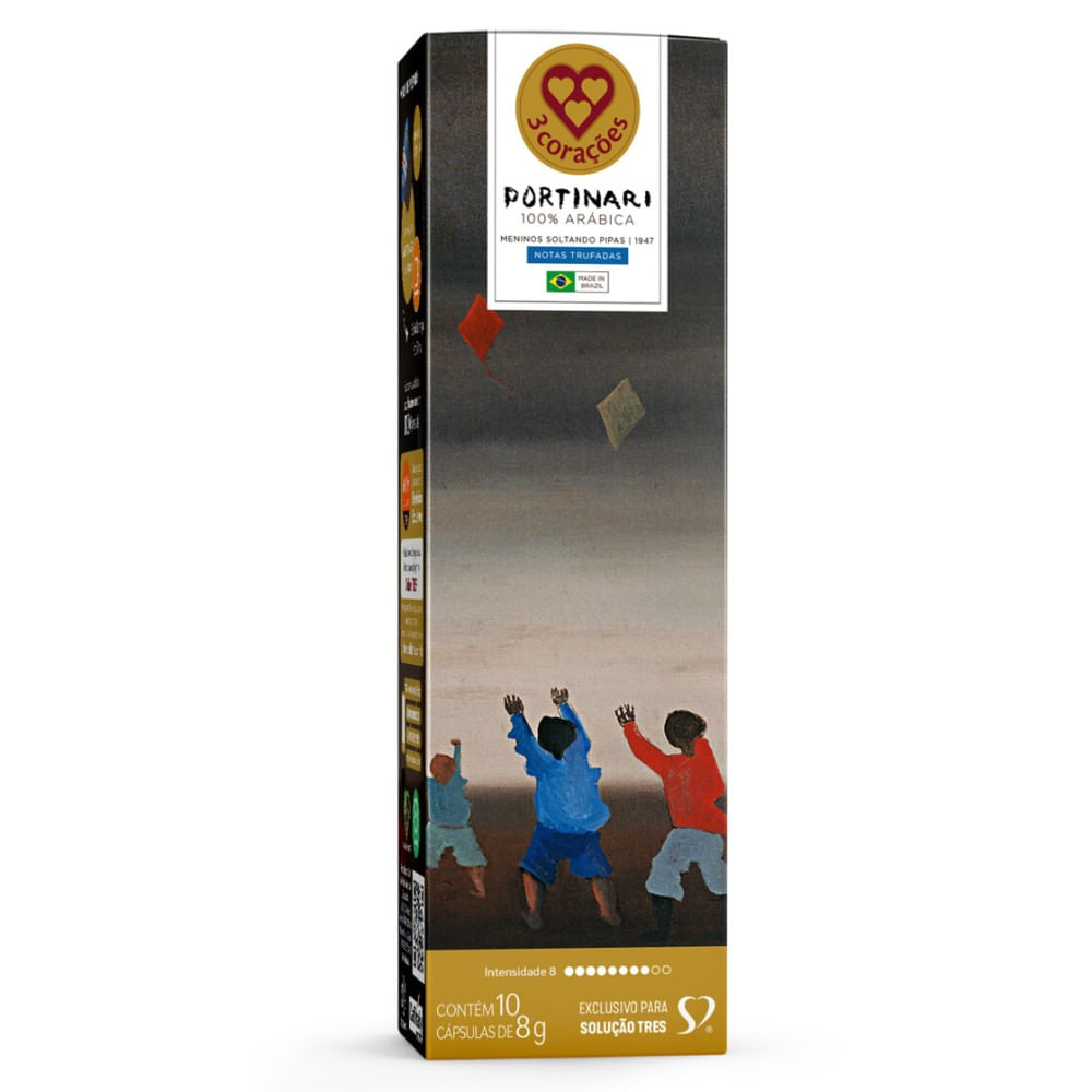 Encontraproduto.com.br - Capsulas Café 3 Corações Espresso Portinari Obra Meninos Soltando Pipa com 10 unidades