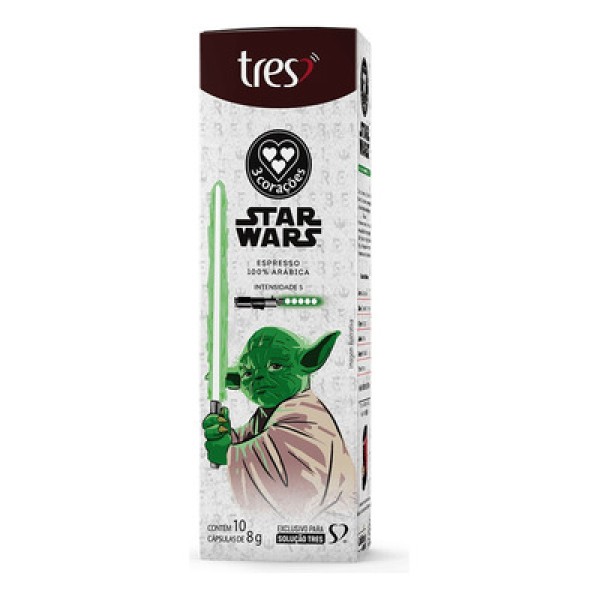 Cápsulas de Café Espresso 3 Corações Star Wars Mestre Yoda