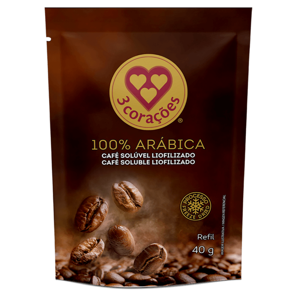 Café 3 Corações Solúvel Liofilizado Sachêt 400g